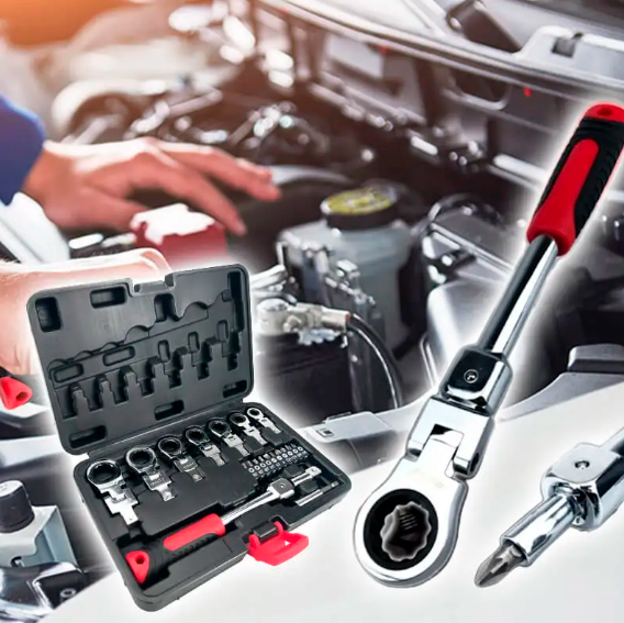 Maleta de Ferramentas Chave Catraca Modelo GearSet com 20 Peças em Aço Titânio