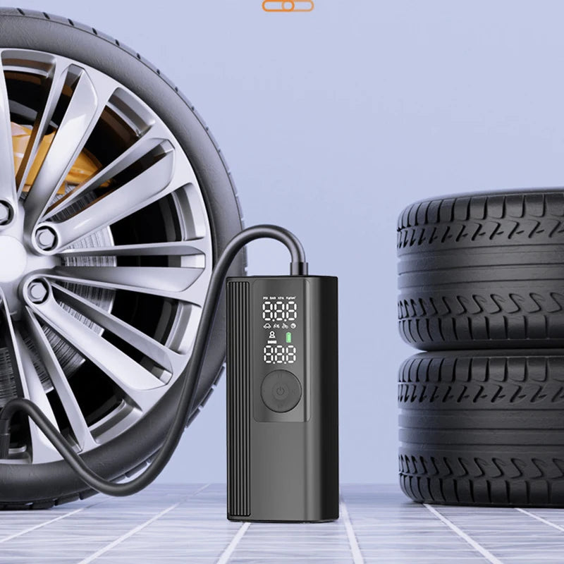 Compressor de Ar Portátil Modelo AirCore™ – Recarregável e Compacto para Carros, Motos, Bicicletas e Bolas