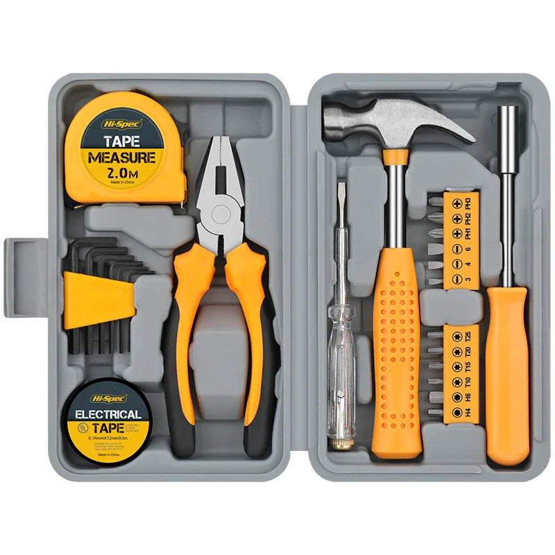 Maleta de Ferramentas Manuais Modelo ToolMaster - Kit 24 Peças para Reparos Domésticos