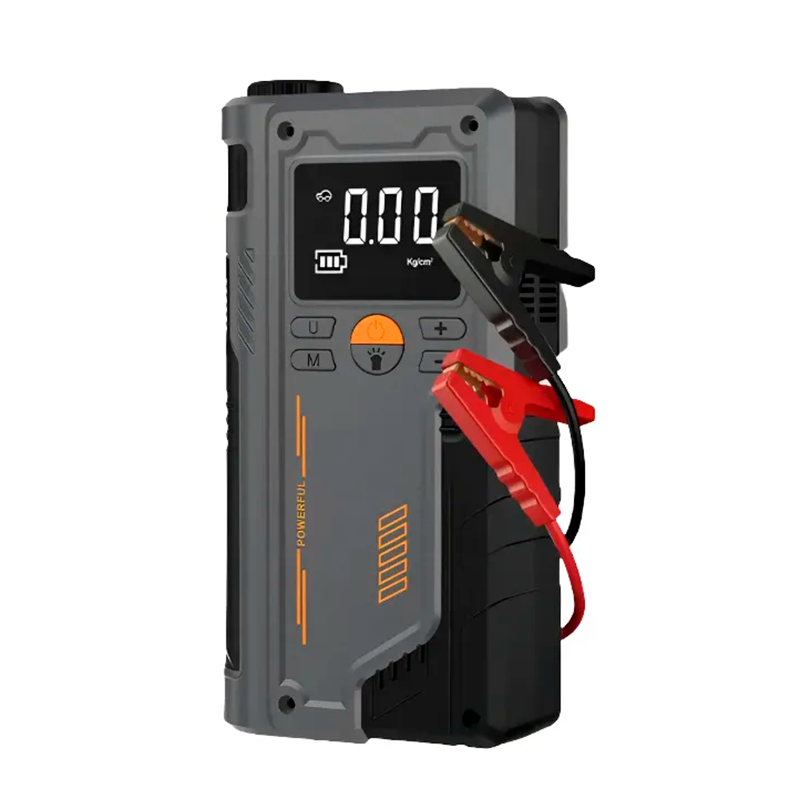 Auxiliar de Partida Portátil 3 em 1 Modelo JumPair - Compressor de Ar Portátil com Display Digital e Carregador USB Multifuncional