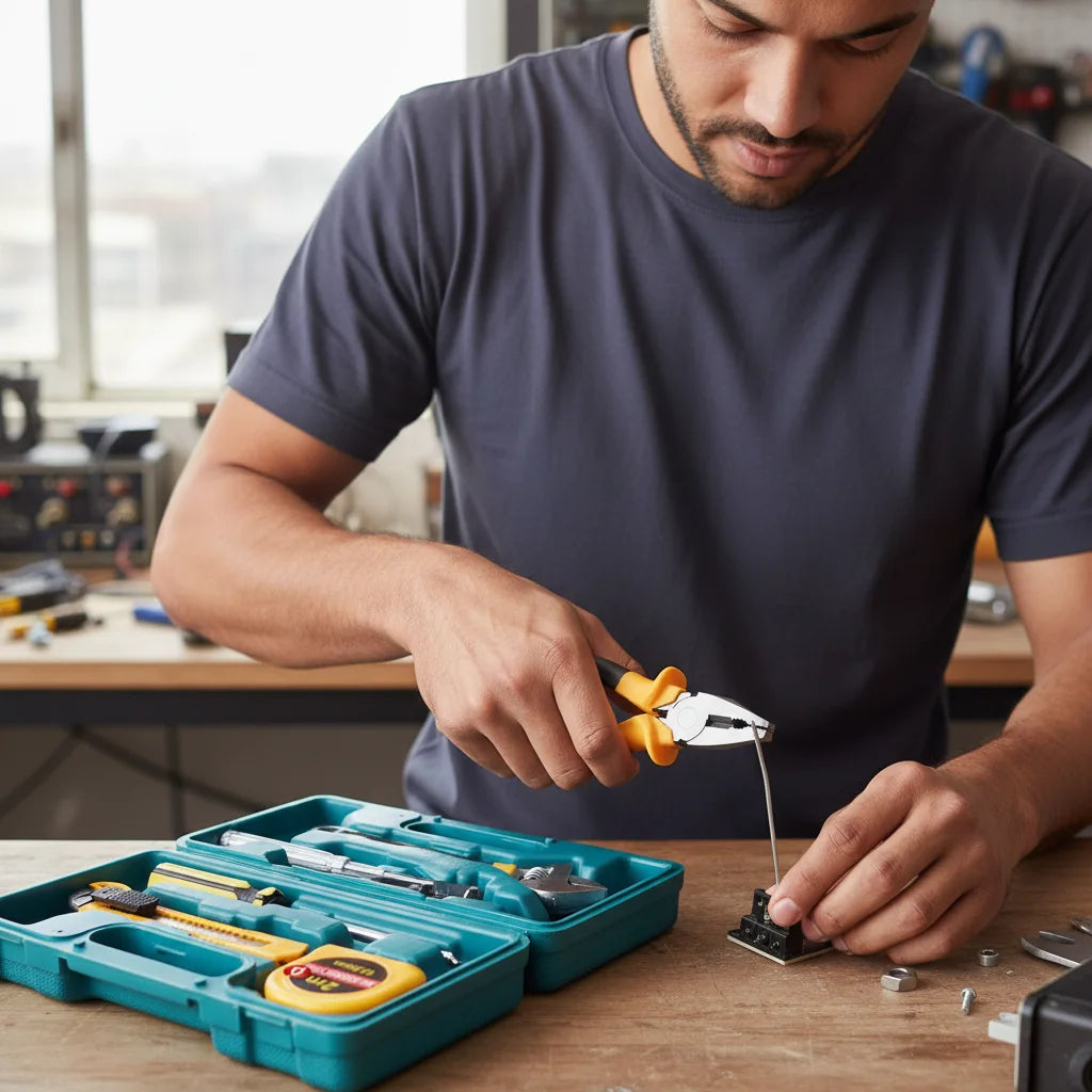 Maleta de Ferramentas Manuais Modelo MultiPro - Kit 8 Peças Para Reparos Domésticos e Automotivos